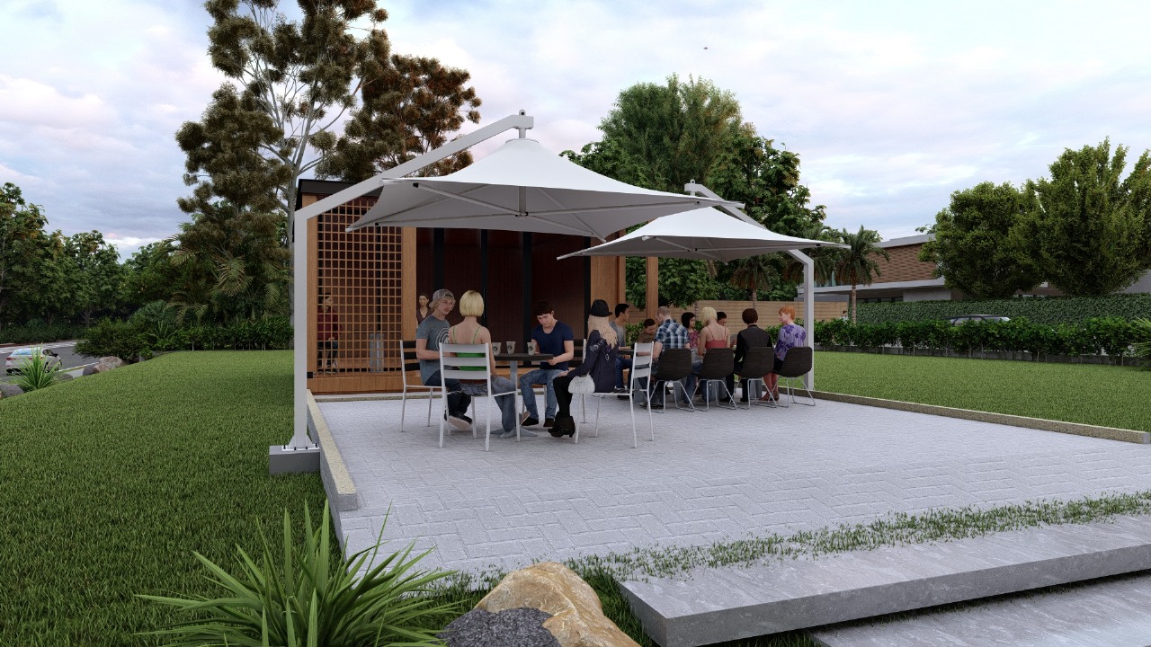 Desain Visual Kanopi Membran Custom